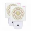 Night Light Set Of 2, A Colorful Floral Lace Design.