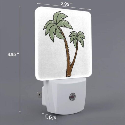 Night Light Set Of 2, A Green And Brown Palm Tree With A Brown Trunk. -Acrylic Night Light Shop 521e253511d1306224acb4c306db069daed8cf47