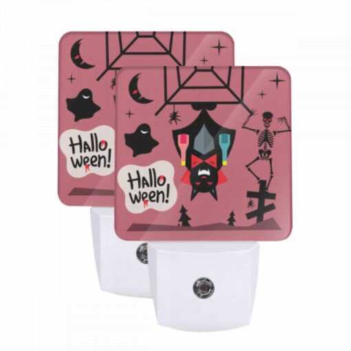 Night Light Set Of 2, A Halloween Cartoon With A Bat -Acrylic Night Light Shop 52a6e085dd8312207746605e3438cf24fabf5626