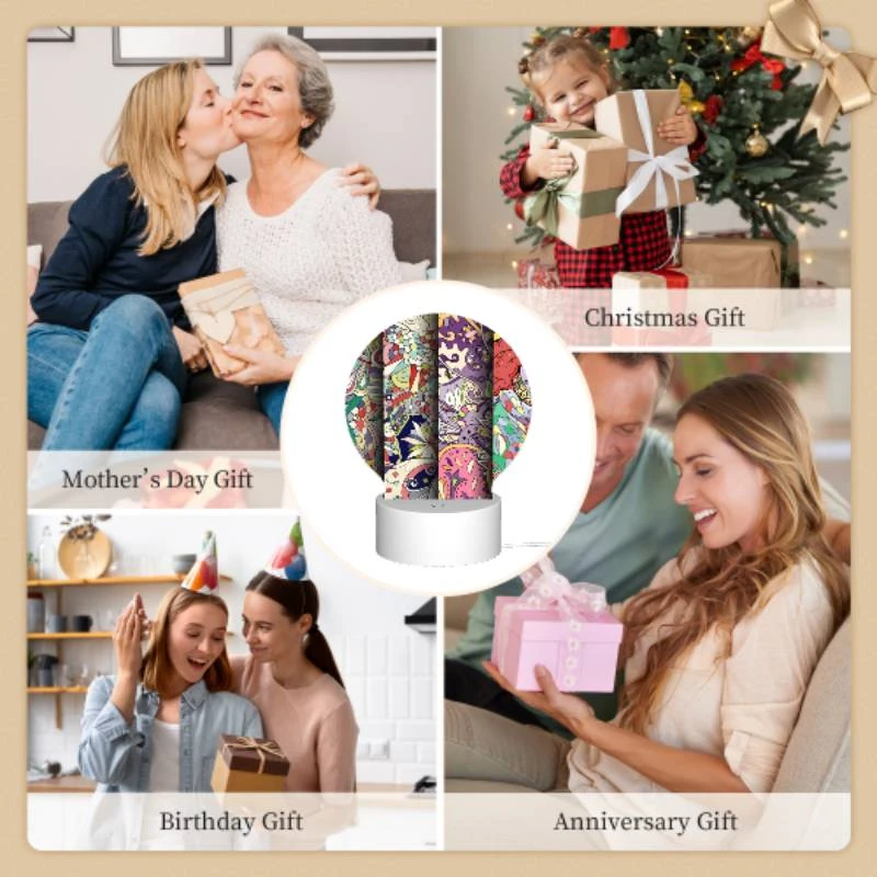 Round Acrylic Night Light, Three colorful designs are displayed on a single sheet of paper. Round Acrylic Night Light, Three Colorful Designs Are Displayed On A Single Sheet Of Paper. -Acrylic Night Light Shop 52d4cd55154f32f92c52020942b056e5234023cb