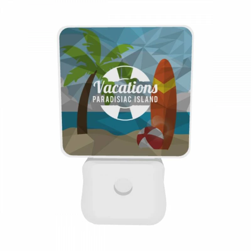 Night Light Set of 2, A vacations logo with a palm tree and a surfboard. Night Light Set Of 2, A Vacations Logo With A Palm Tree And A Surfboard. -Acrylic Night Light Shop 52ed4f220ea06a741acae32181981ed24bdcdf7a