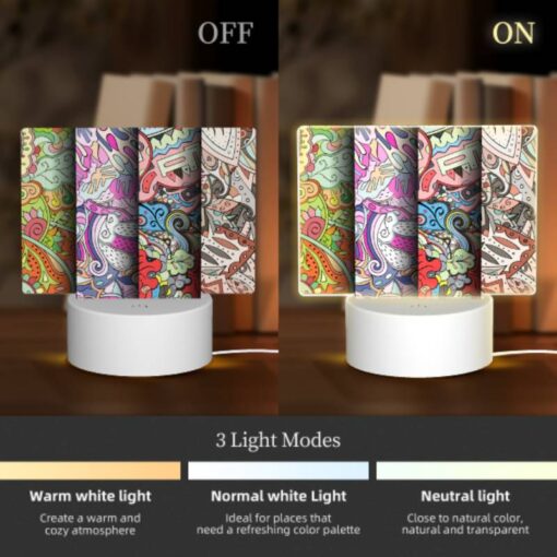 Rectangular Acrylic Night Light, Three Colorful And Artistic Designs Are Displayed Side By Side. -Acrylic Night Light Shop 52efb02e5b651cadfc8e72a42ab671a3d455c910