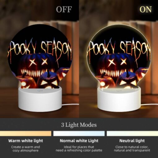 Round Acrylic Night Light, A Group Of Pumpkins With Scary Faces On Them. -Acrylic Night Light Shop 530b662ce50a83fcc2e22497ee93c6c1d7f31655