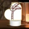 Love Acrylic Night Light, A Brown And White Drawing Of A Palm Tree.