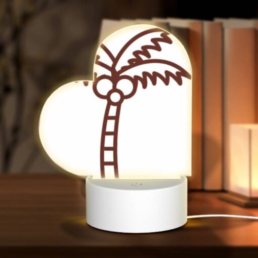 Love Acrylic Night Light, A Brown And White Drawing Of A Palm Tree. -Acrylic Night Light Shop 5318293ac8e0a2b7f50d61b0d7fee08c4cb3049e