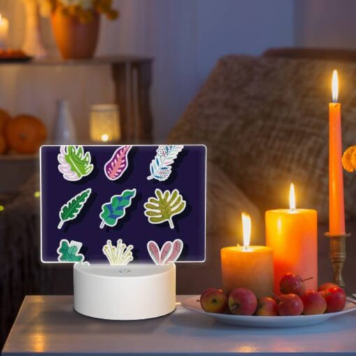 Rectangular Acrylic Night Light, Six Different Colored Leaves Are Shown In A Row. -Acrylic Night Light Shop 5324b0def05e95b0861a0364aa6b80b854f51377
