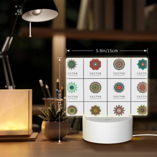 Rectangular Acrylic Night Light, A Collection Of Different Colored Geometric Shapes. -Acrylic Night Light Shop 538d2d05e30e5cbd2567155ccf491f6eca74de41