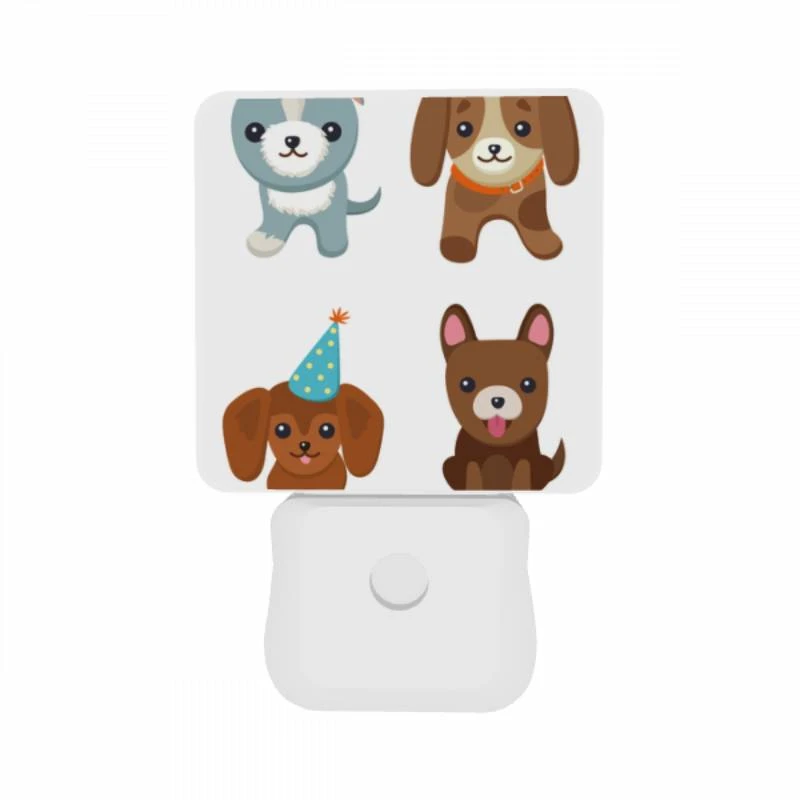 Night Light Set of 2, Four different colored dogs wearing party hats. Night Light Set Of 2, Four Different Colored Dogs Wearing Party Hats. -Acrylic Night Light Shop 53c79dcb3869c3fa6bba5d608d60c73bc35f896f