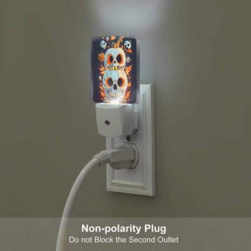 Night Light Set Of 2, A Colorful Pumpkin With A Skeleton Face And A Knife In Its Head. -Acrylic Night Light Shop 53e930778f02a19ba94a6cd3fc48b2f40086ac1f