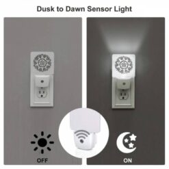 Night Light Set Of 2, A Black And White Design Of A Flower. -Acrylic Night Light Shop 547d4e007573bfeff90c71b2b2fce17fcd2ad5b4