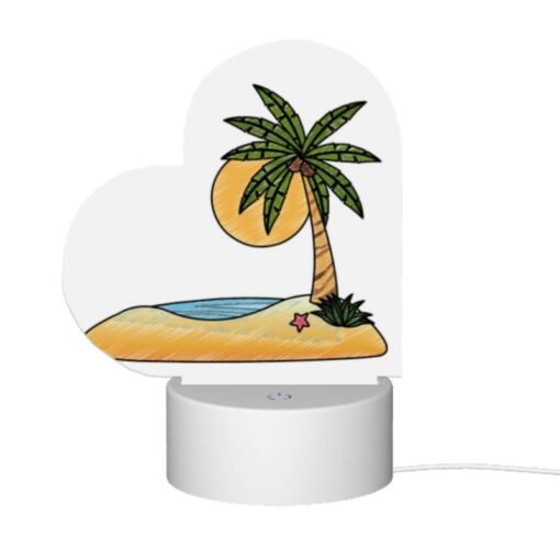 Love Acrylic Night Light, A Cartoon Drawing Of A Palm Tree On A Beach. -Acrylic Night Light Shop 547e41df14688e292ea316aaaabfcc612db2f6e6