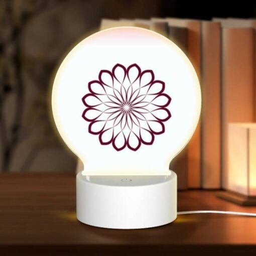 Round Acrylic Night Light, A Purple Flower With A White Center. -Acrylic Night Light Shop 54c1c462667968768581106708568678757f719c