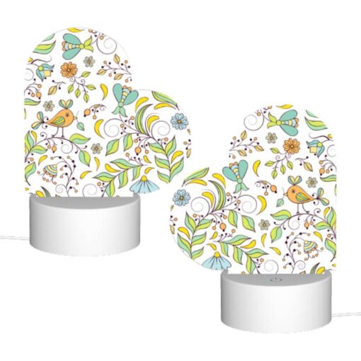 Love Acrylic Night Light, A Colorful Floral Pattern With A Bird In The Center. -Acrylic Night Light Shop 54cbca942906c5dc885343e2ce31c9c92abceca2