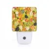 Night Light, A Colorful Pattern Of Birds And Flowers.