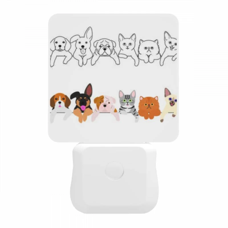 Night Light, A row of different colored dogs and cats. Night Light, A Row Of Different Colored Dogs And Cats. -Acrylic Night Light Shop 55125e000f26ba8f8f2bb9647c05215aa55ca236