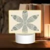 Rectangular Acrylic Night Light, A Black And White Drawing Of A Flower.