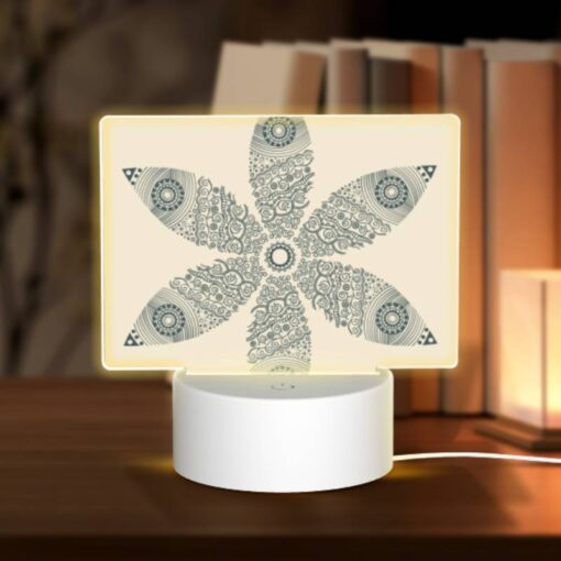 Rectangular Acrylic Night Light, A Black And White Drawing Of A Flower. -Acrylic Night Light Shop 55619c046ebb9d200c21f15077a2fd3a8f9e25de