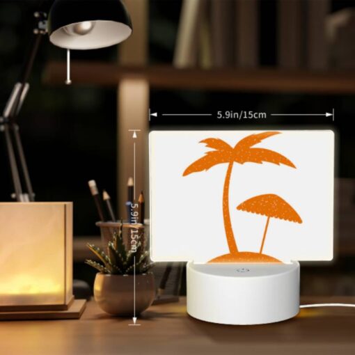 Rectangular Acrylic Night Light, A Picture Of A Palm Tree With A Beach Umbrella. -Acrylic Night Light Shop 5568465cdf67243487dbbc6c1eb9128b96d8c978