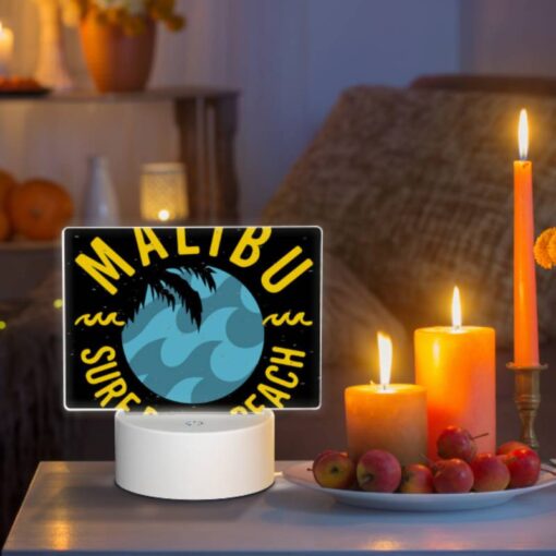 Rectangular Acrylic Night Light, A Logo For Malibu Surf Rider Beach. -Acrylic Night Light Shop 55a85d43dcb381cbe7cae904475a22884aef4351
