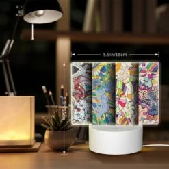 Rectangular Acrylic Night Light, Four Different Colored Paintings Of Flowers. -Acrylic Night Light Shop 55b9f501278cfc22f2f70e273d4d78dd207a9b41