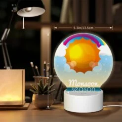 Round Acrylic Night Light, A Colorful Sunny Day With Rain Clouds In The Background. 5 Round Acrylic Night Light, A Colorful Sunny Day With Rain Clouds In The Background. -Acrylic Night Light Shop 56447984b675bd975de65c18c023f6c26f1a57a8
