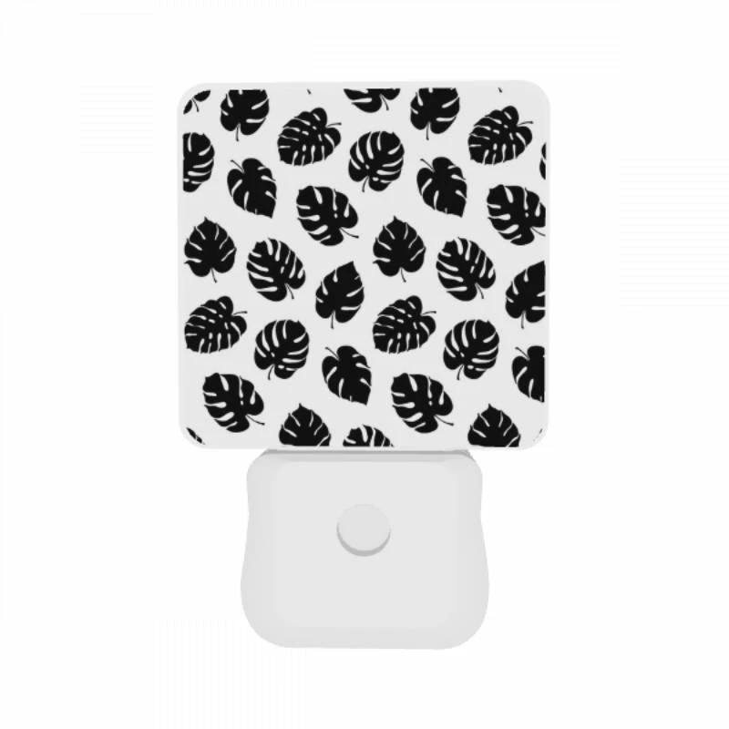 Night Light Set of 2, A pattern of leaves on a black and white background. Night Light Set Of 2, A Pattern Of Leaves On A Black And White Background. -Acrylic Night Light Shop 56cc60a0328da44f7bd0644b79ccd7c147e357bd