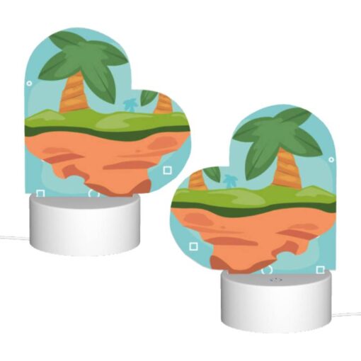 Love Acrylic Night Light, A Cartoon Image Of A Tropical Island With A Man Standing On It. -Acrylic Night Light Shop 57142afa2011d4d7c1dcdd099596f25299c288a5
