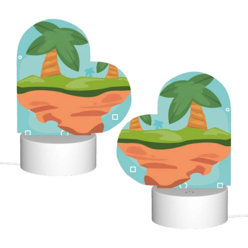 Love Acrylic Night Light, A cartoon image of a tropical island with a man standing on it. Love Acrylic Night Light, A Cartoon Image Of A Tropical Island With A Man Standing On It. -Acrylic Night Light Shop 57142afa2011d4d7c1dcdd099596f25299c288a5