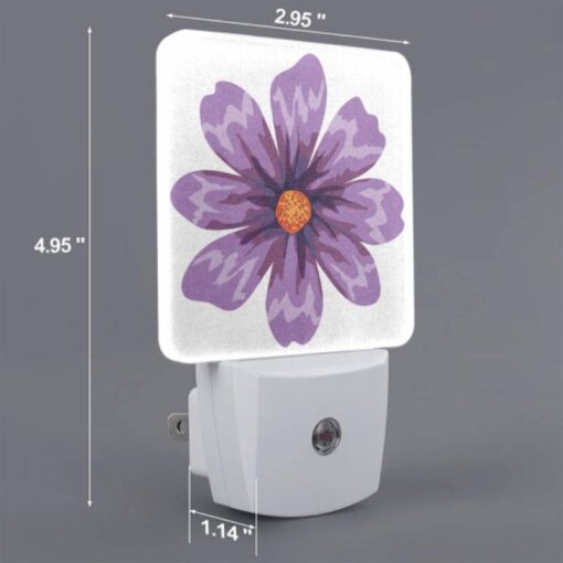 Night Light Set Of 2, A Purple Flower With An Orange Center. -Acrylic Night Light Shop 571ca856df214e4a22afdf67bfc47611de2cdb5d
