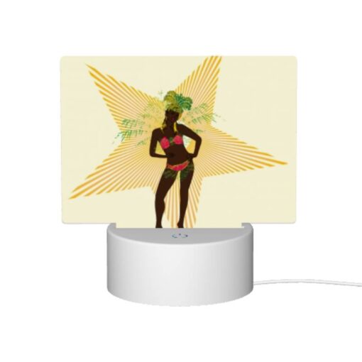 Rectangular Acrylic Night Light, A Woman In A Bikini Is Standing In Front Of A Star. -Acrylic Night Light Shop 573fabf09dab3512664d89688cb2938326cf4143