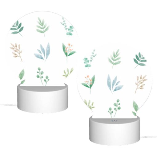 Round Acrylic Night Light, Six Different Types Of Plants Are Shown In A Row. -Acrylic Night Light Shop 575e50f00a83c9baaef6b41f2c05f2fe5b6a7226