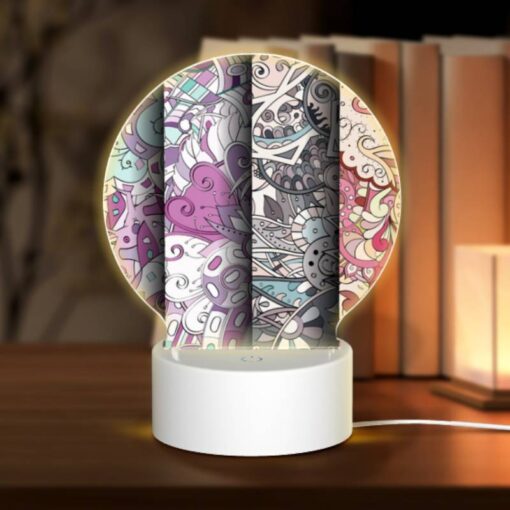 Round Acrylic Night Light, Four Different Colored Designs Of Swirls And Patterns. -Acrylic Night Light Shop 57707c335dcbaa9cf6d5acd8d343fe1c818e2347