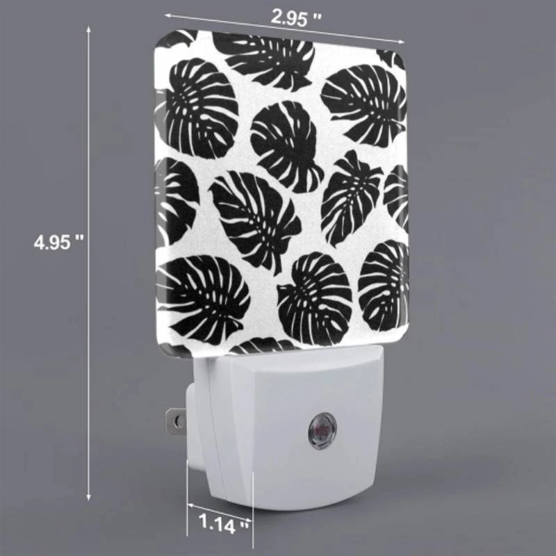 Night Light Set of 2, A pattern of black and white leaves. Night Light Set Of 2, A Pattern Of Black And White Leaves. -Acrylic Night Light Shop 578c9eb92647ae1fdc595f7ff030bcfb9baf44e4
