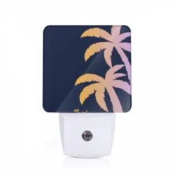 Night Light, A Colorful Image Of Palm Trees With The Words "Long Beach" Written Underneath.