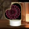 Love Acrylic Night Light, A Pink And Purple Flower With A Black Background.