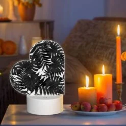 Love Acrylic Night Light, A Pattern Of Leaves On A Black And White Background. 6 Love Acrylic Night Light, A Pattern Of Leaves On A Black And White Background. -Acrylic Night Light Shop 57fe254531a89c37576ee808fe78eb335f768118
