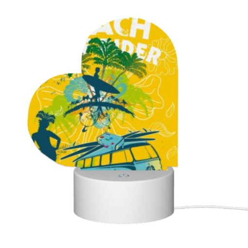 Love Acrylic Night Light, A Woman Is Standing In Front Of A Surfboard -Acrylic Night Light Shop 585d23e1f546ddf561441364d2122c5471b864f2
