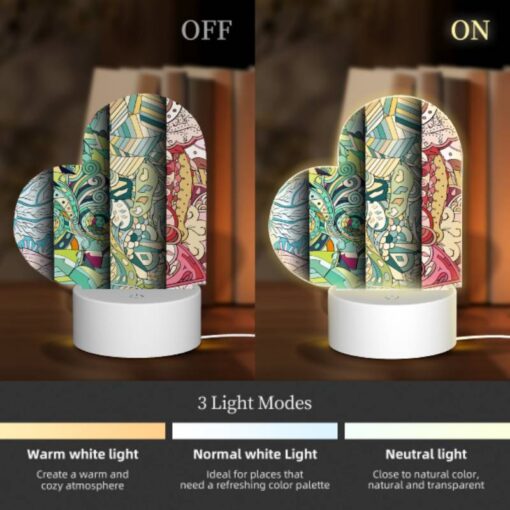 Love Acrylic Night Light, Three Colorful Paintings Are Displayed Side By Side. -Acrylic Night Light Shop 58ab4f177e0545e755167370fe4066bd94b4cb55