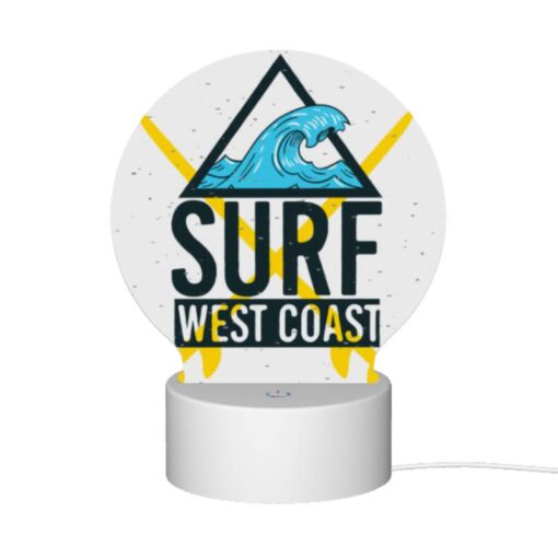 Round Acrylic Night Light, A Logo For Surf West Coast. -Acrylic Night Light Shop 58b8e11bb564d8208f4718fd4e7d7c09c7f44de5