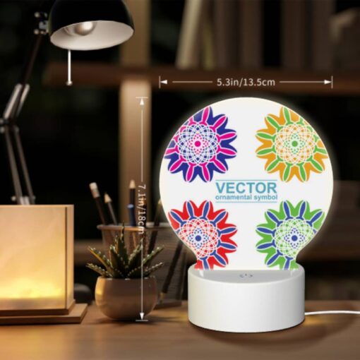 Round Acrylic Night Light, A Set Of Six Colorful Flower Designs. -Acrylic Night Light Shop 58bd73f102a294898e5260fd6d7497b2dc25b690