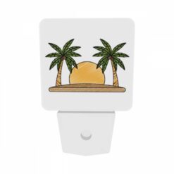 Night Light Set Of 2, A Drawing Of A Sun With Two Palm Trees On Either Side. -Acrylic Night Light Shop 591b691566f675d4249280429fc1d4a5834106e7