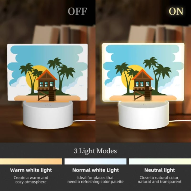 Rectangular Acrylic Night Light, A house on a beach with a sunset in the background. Rectangular Acrylic Night Light, A House On A Beach With A Sunset In The Background. -Acrylic Night Light Shop 592a11a12d40771d9951e9ce420a11ff063f3644