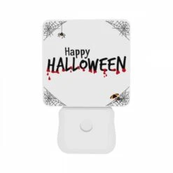 Night Light Set Of 2, A Spider Web With The Words "Happy Halloween" Written In Red. -Acrylic Night Light Shop 5a11abc43690fe4d6dd121ffd94ccd644d1270c6