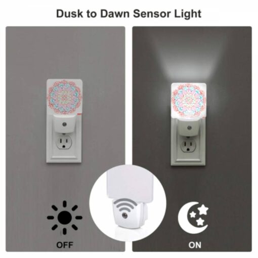 Night Light Set Of 2, A Colorful Flower Design With A Pink And Blue Color Scheme. -Acrylic Night Light Shop 5b8141ca281dbd1f8a6999375eb97dfcea5d5395