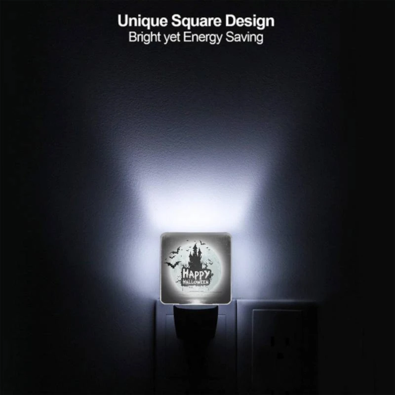 Night Light, A poster with a castle and bats on it that says "Happy Halloween.". Night Light, A Poster With A Castle And Bats On It That Says "Happy Halloween.". -Acrylic Night Light Shop 5b9969c1adb4f3bfbaec165ac0f929144f7c76a4