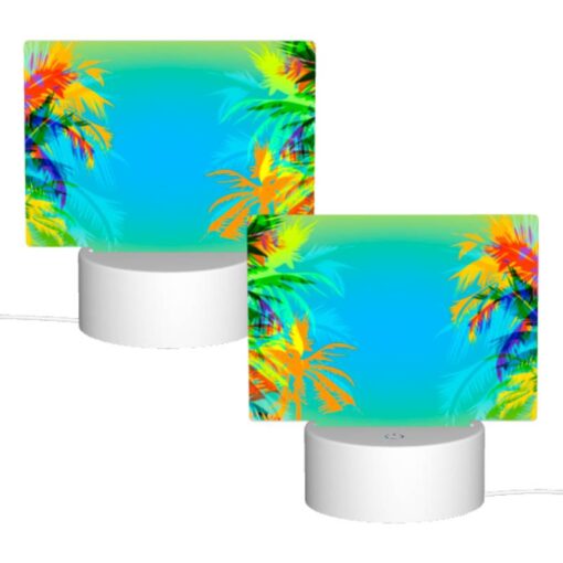 Rectangular Acrylic Night Light, Two Palm Trees Are On A Blue Background. -Acrylic Night Light Shop 5c6caf9abd4d61144bdbce9f0bbd3b7ac5d38e3f