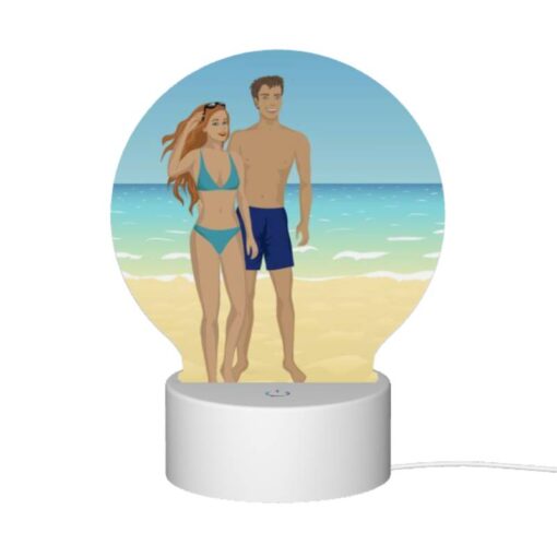 Round Acrylic Night Light, A Man And A Woman Are Walking On The Beach. -Acrylic Night Light Shop 5d16a254fe5270b5d7c2bc00530a380988ddc8ea