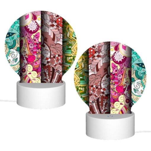 Round Acrylic Night Light, Four Different Colored Paintings Of Flowers. -Acrylic Night Light Shop 5d30014261ed213838b0b18afbde42de0945c509