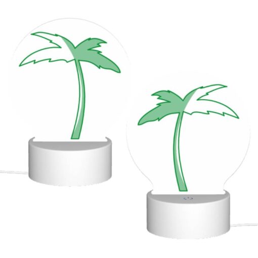 Round Acrylic Night Light, A Green Palm Tree With A White Trunk. -Acrylic Night Light Shop 5d48d6d4a4e8c0ebcac1a296ece18971aa995c4e