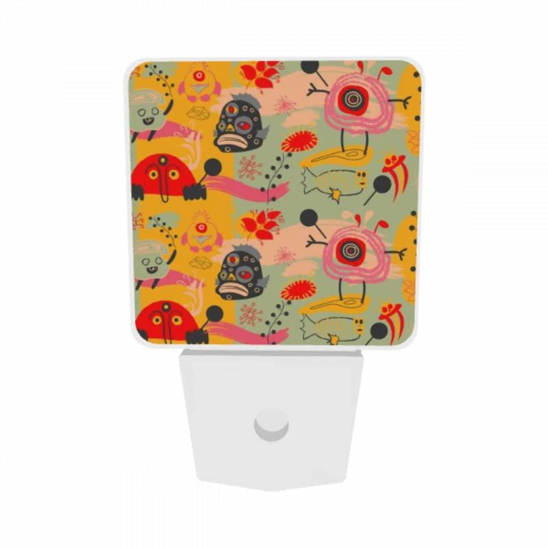 Night Light Set of 2, A colorful and whimsical pattern featuring a variety of animals and objects. Night Light Set Of 2, A Colorful And Whimsical Pattern Featuring A Variety Of Animals And Objects. -Acrylic Night Light Shop 5d7754ec2cd54fb5d43441198691532658fdb89d